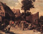 小大卫 特尼尔斯 : Peasants Dancing Outside An Inn